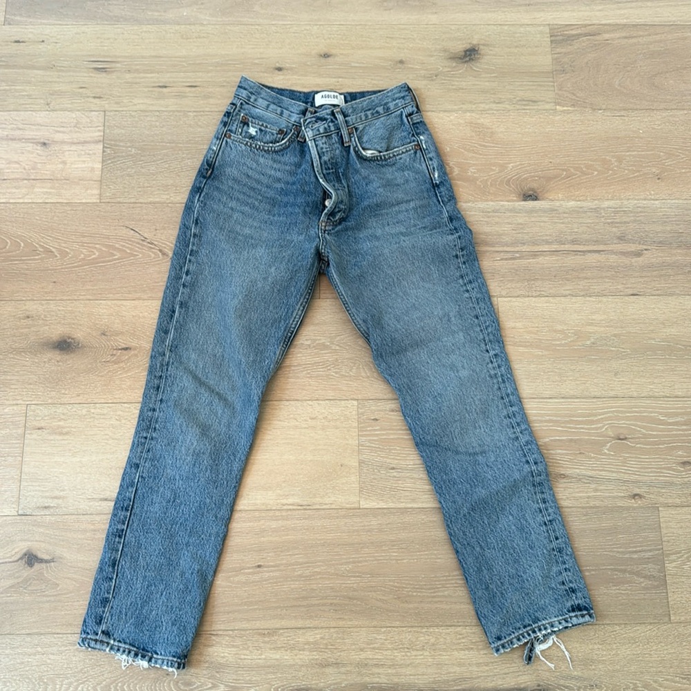 Agolde Riley High Rise Crop Size 25 in Frequency